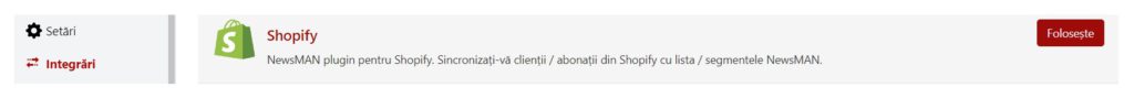 integrare plugin newsman pentru shopify
